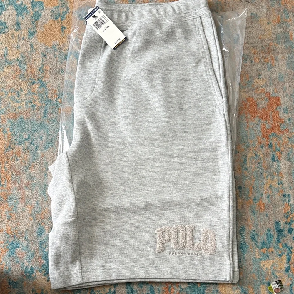 Polo by Ralph Lauren Light Gray Athletic Drawstring Shorts
